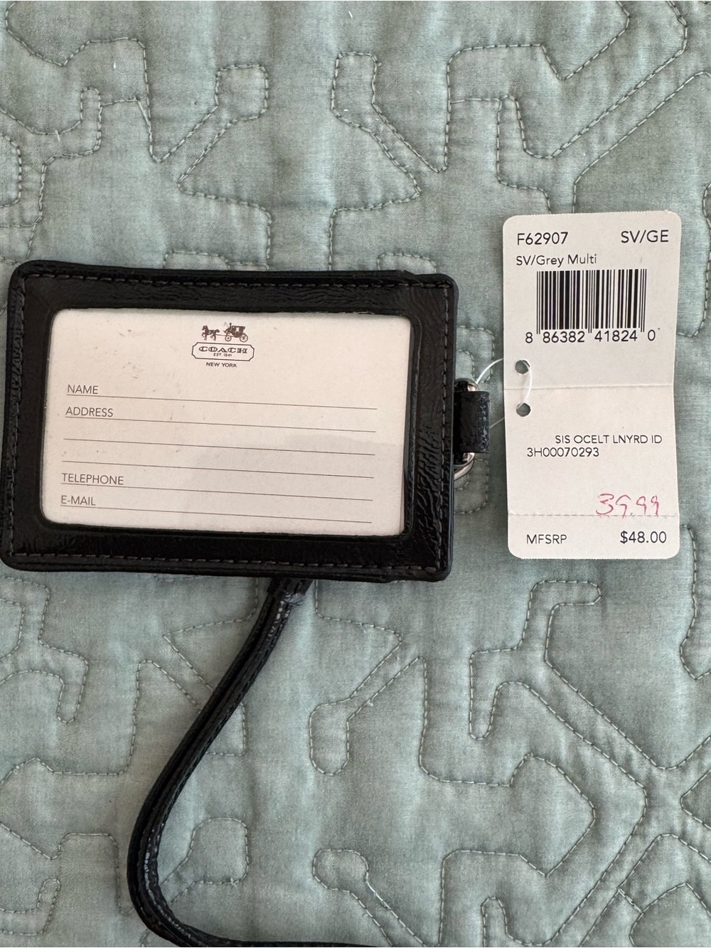 NWT Coach Ocelot Leather ID Lanyard - Picture 3 of 3